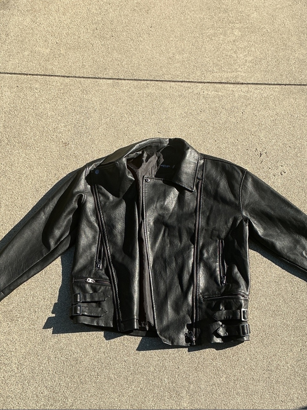 Nasty Gal Black FAUX Leather Moto Jacket
